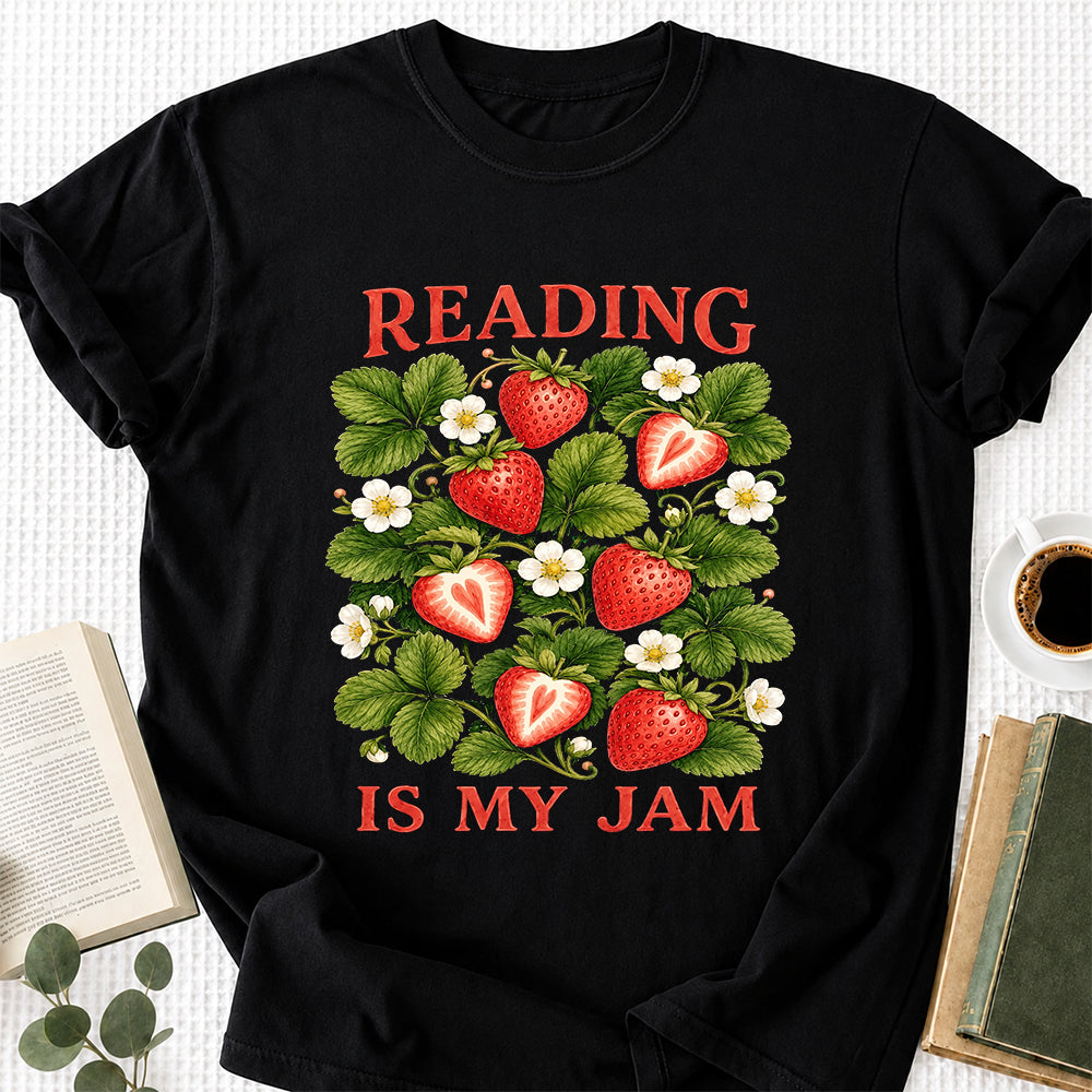 Reading Is My Jam Softstyle T-Shirt | Book Lover Gift Black