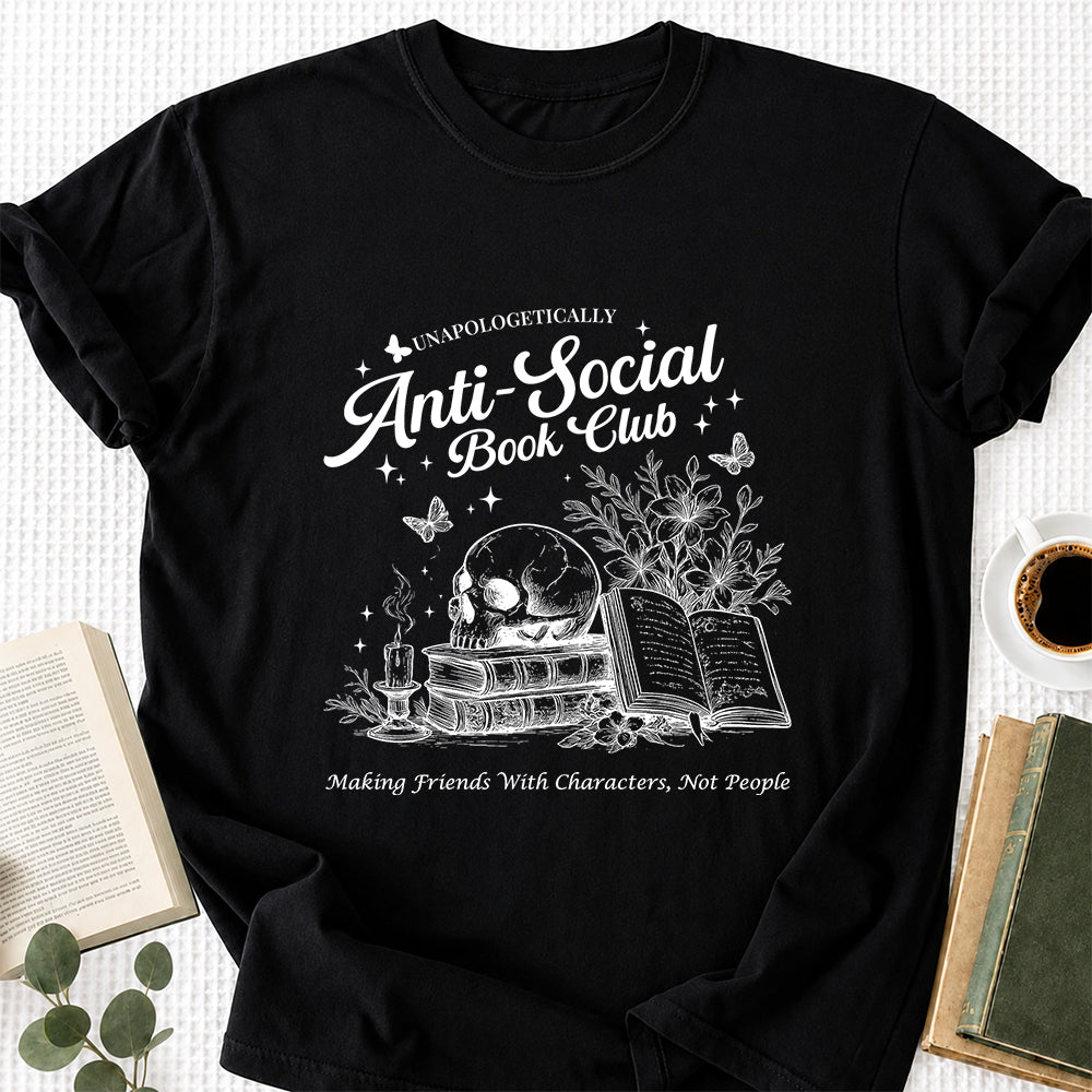 Anti-Social Book Club Softstyle T-Shirt | Book Lover Gift Black