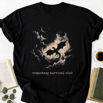 Fantasy Dragon Clouds Softstyle T-Shirt | Book Lover Gift Black