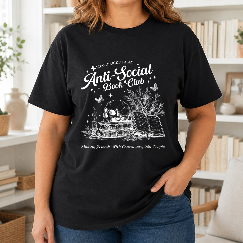 Anti-Social Book Club Softstyle T-Shirt | Book Lover Gift Black