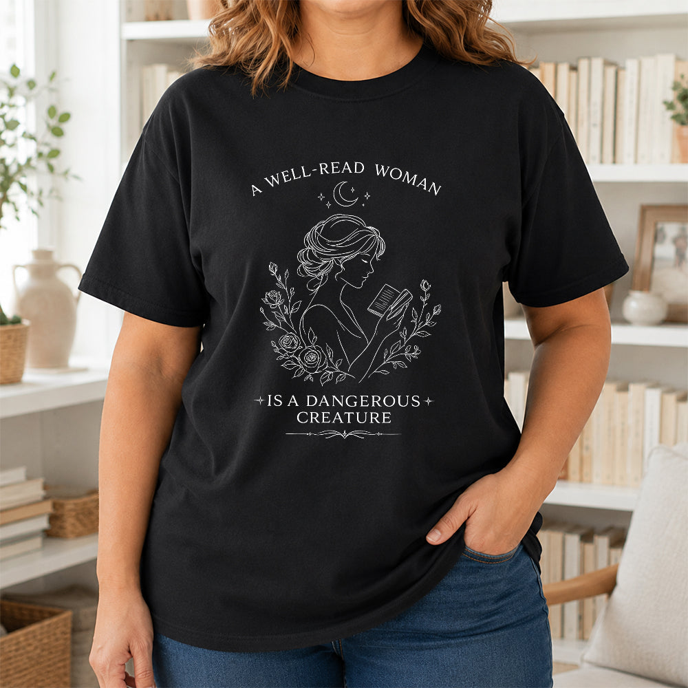 A Well Read Woman Softstyle T-Shirt | Book Lover Gift Black