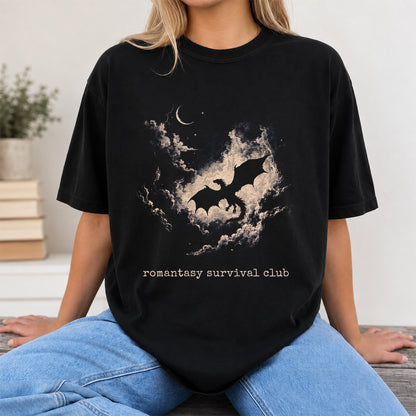 Fantasy Dragon Clouds Softstyle T-Shirt | Book Lover Gift Black