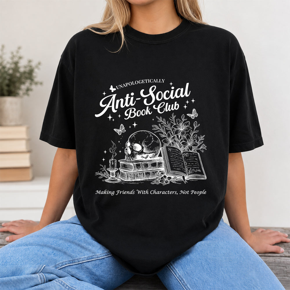 Anti-Social Book Club Softstyle T-Shirt | Book Lover Gift Black