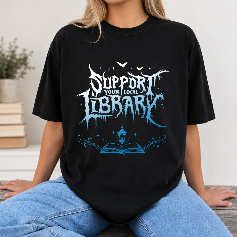 Support Your Local Library Softstyle T-Shirt | Book Lover Gift Black