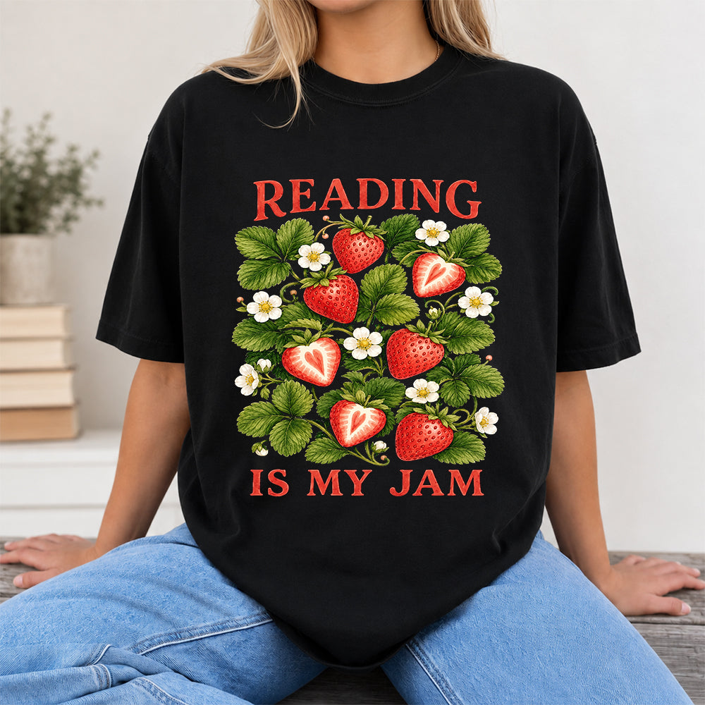 Reading Is My Jam Softstyle T-Shirt | Book Lover Gift Black