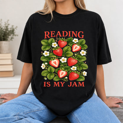 Reading Is My Jam Softstyle T-Shirt | Book Lover Gift Black