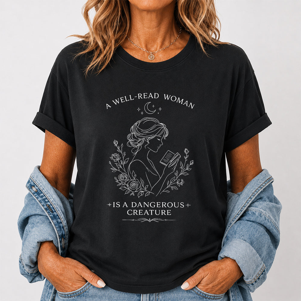 A Well Read Woman Softstyle T-Shirt | Book Lover Gift Black