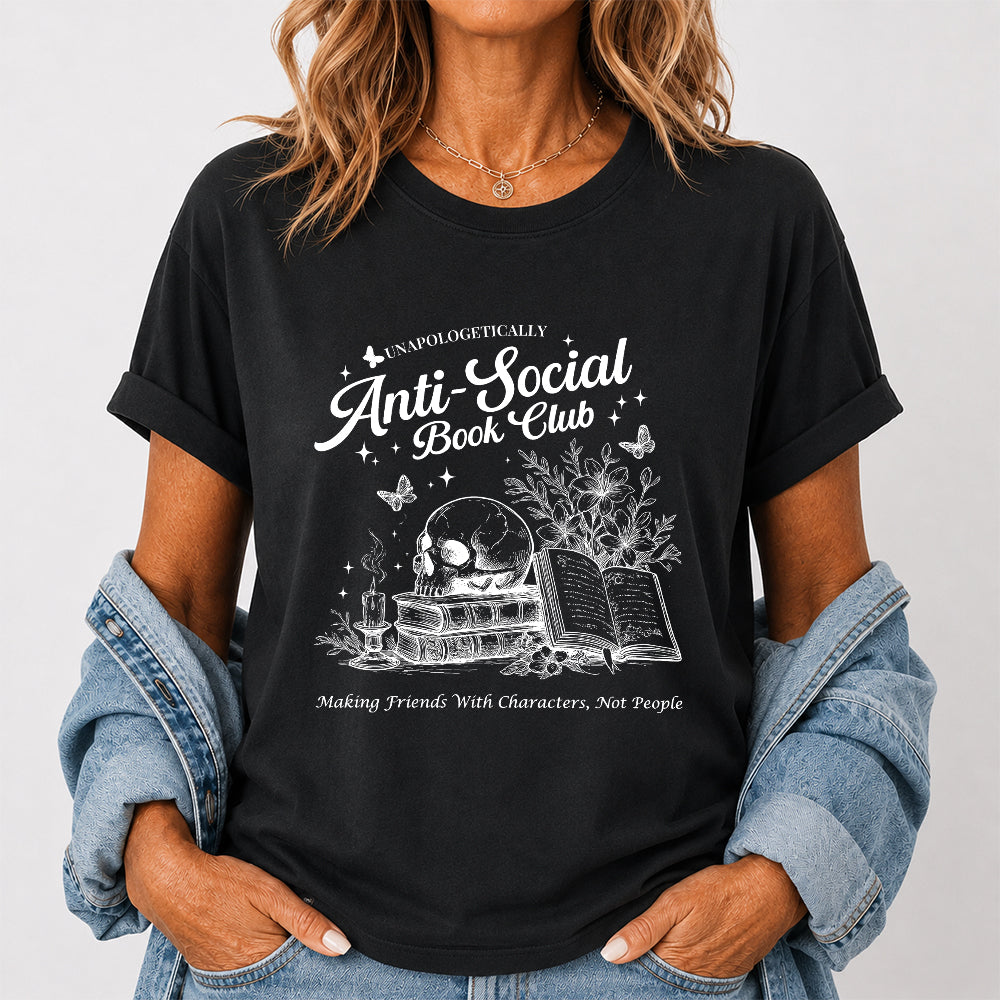 Anti-Social Book Club Softstyle T-Shirt | Book Lover Gift Black