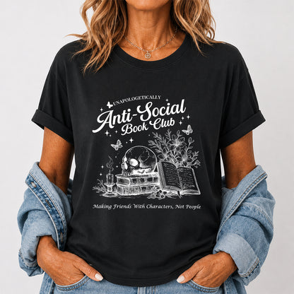 Anti-Social Book Club Softstyle T-Shirt | Book Lover Gift Black