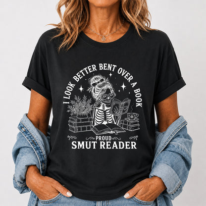 I Look Better Bend Over A Book Softstyle T-Shirt | Book Lover Gift Black