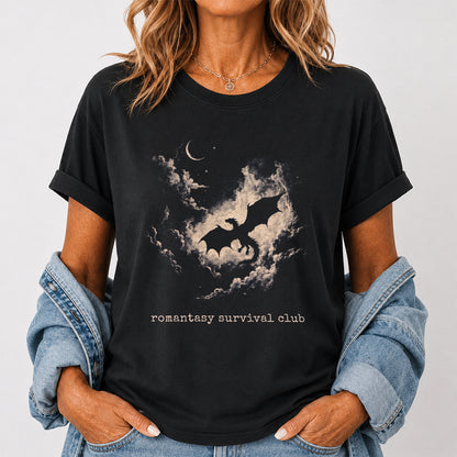 Fantasy Dragon Clouds Softstyle T-Shirt | Book Lover Gift Black