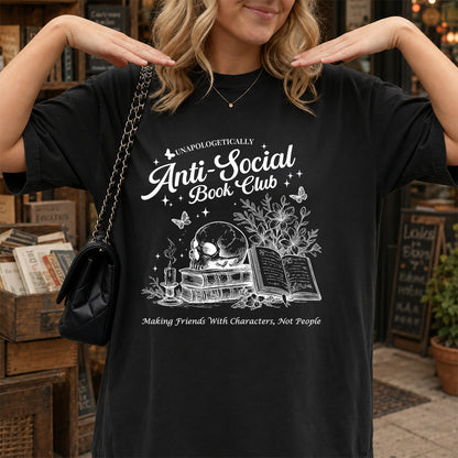Anti-Social Book Club Softstyle T-Shirt | Book Lover Gift Black