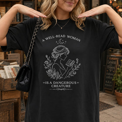 A Well Read Woman Softstyle T-Shirt | Book Lover Gift Black