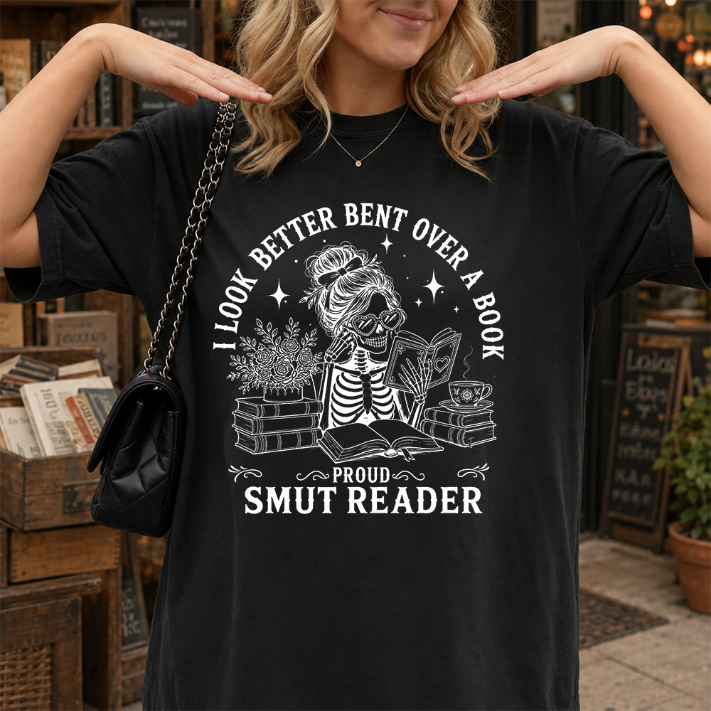I Look Better Bend Over A Book Softstyle T-Shirt | Book Lover Gift Black