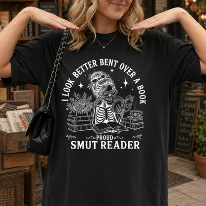 I Look Better Bend Over A Book Softstyle T-Shirt | Book Lover Gift Black