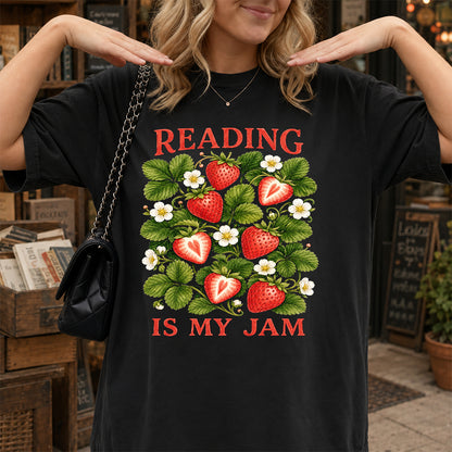 Reading Is My Jam Softstyle T-Shirt | Book Lover Gift Black