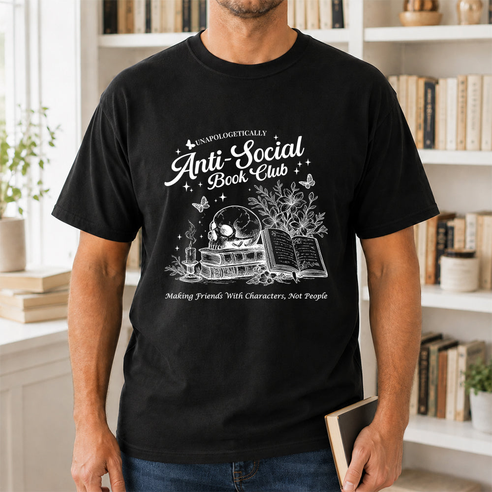 Anti-Social Book Club Softstyle T-Shirt | Book Lover Gift Black