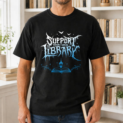 Support Your Local Library Softstyle T-Shirt | Book Lover Gift Black