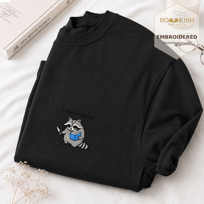 Embroidered I Require Snacks Comfort Color ® T-shirt Book Lover Gift Black