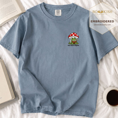 Embroidered One More Chapter Comfort Color ® T-shirt Book Lover Gift Blue Jean