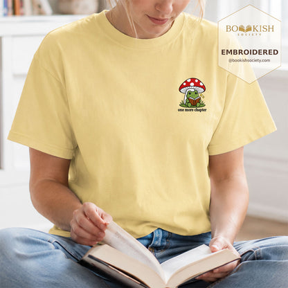 Embroidered One More Chapter Comfort Color ® T-shirt Book Lover Gift Butter