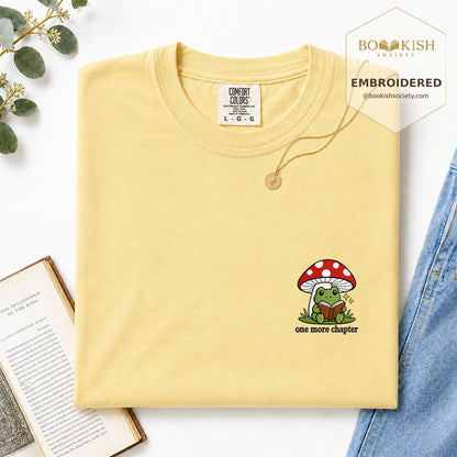 Embroidered One More Chapter Comfort Color ® T-shirt Book Lover Gift Butter