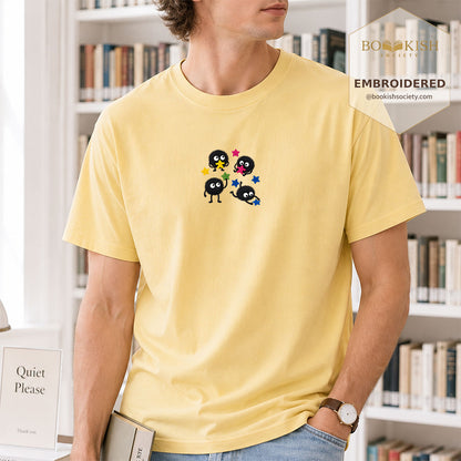 Embroidered Sprite Catching Star Candy Comfort Color ® T-shirt Book Lover Gift butter