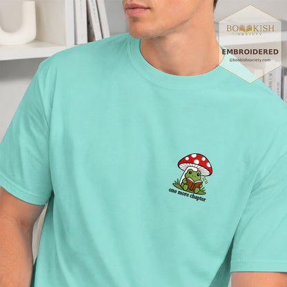 Embroidered One More Chapter Comfort Color ® T-shirt Book Lover Gift Chalky Mint