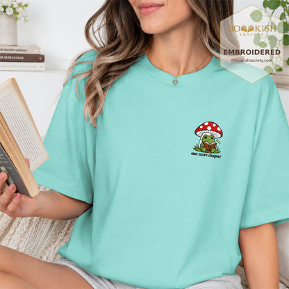 Embroidered One More Chapter Comfort Color ® T-shirt Book Lover Gift Chalky Mint