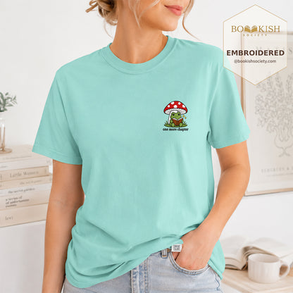 Embroidered One More Chapter Comfort Color ® T-shirt Book Lover Gift Chalky Mint