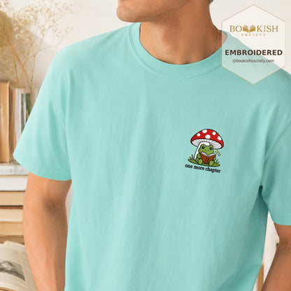 Embroidered One More Chapter Comfort Color ® T-shirt Book Lover Gift Chalky Mint