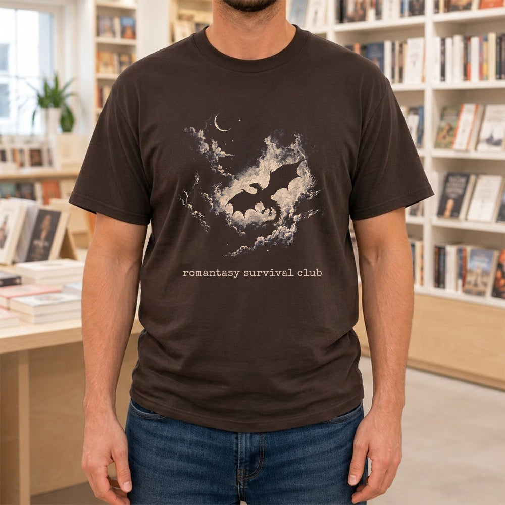 Fantasy Dragon Clouds Softstyle T-Shirt | Book Lover Gift Dark Chocolate