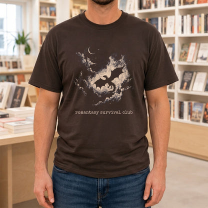 Fantasy Dragon Clouds Softstyle T-Shirt | Book Lover Gift Dark Chocolate