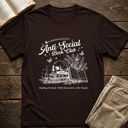 Anti-Social Book Club Softstyle T-Shirt | Book Lover Gift Dark Chocolate