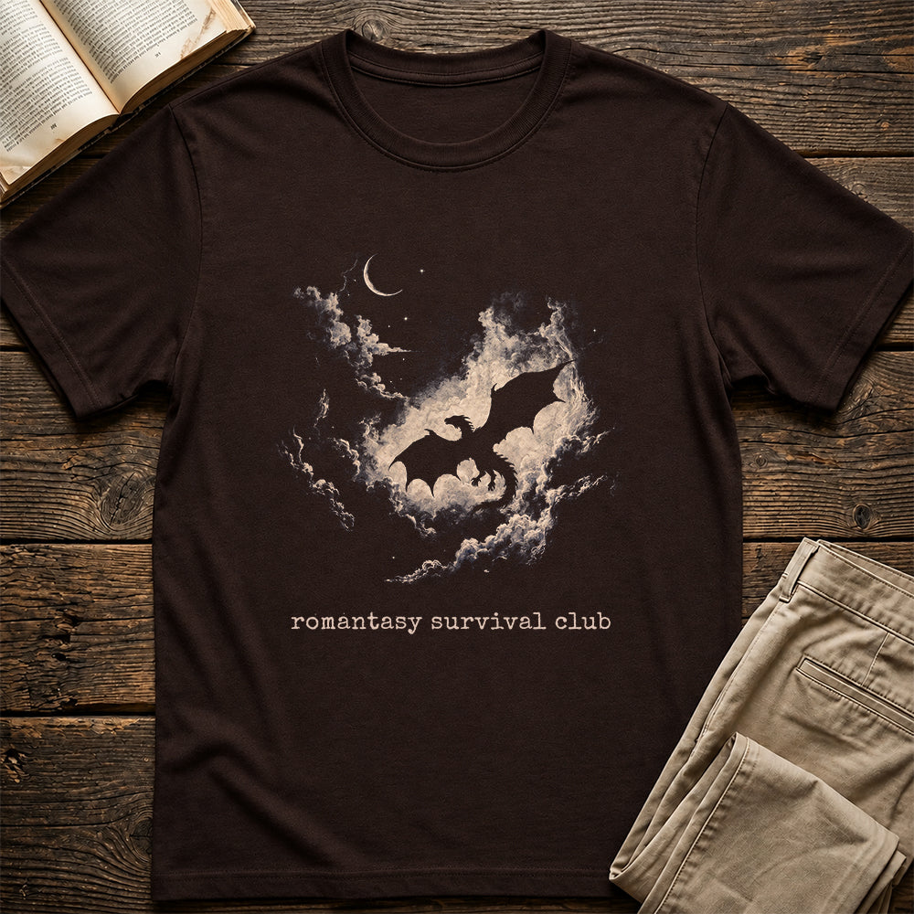 Fantasy Dragon Clouds Softstyle T-Shirt | Book Lover Gift Dark Chocolate