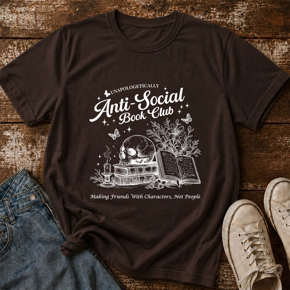 Anti-Social Book Club Softstyle T-Shirt | Book Lover Gift Dark Chocolate