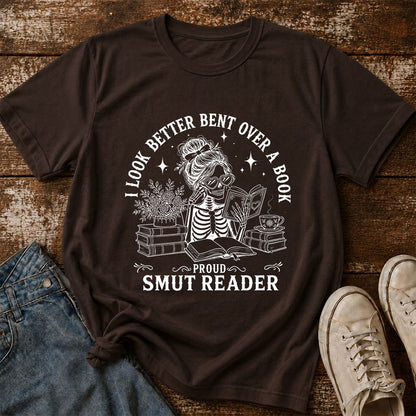 I Look Better Bend Over A Book Softstyle T-Shirt | Book Lover Gift Dark Chocolate