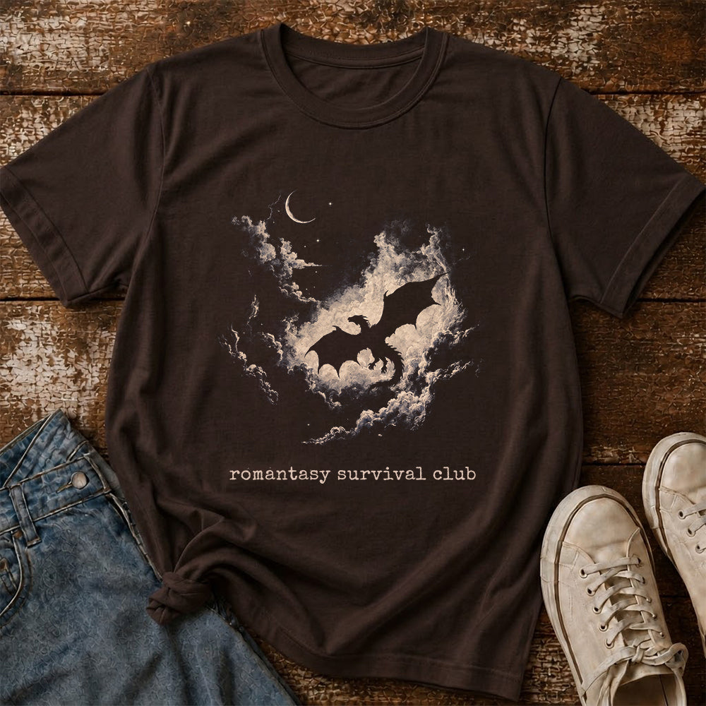 Fantasy Dragon Clouds Softstyle T-Shirt | Book Lover Gift Dark Chocolate