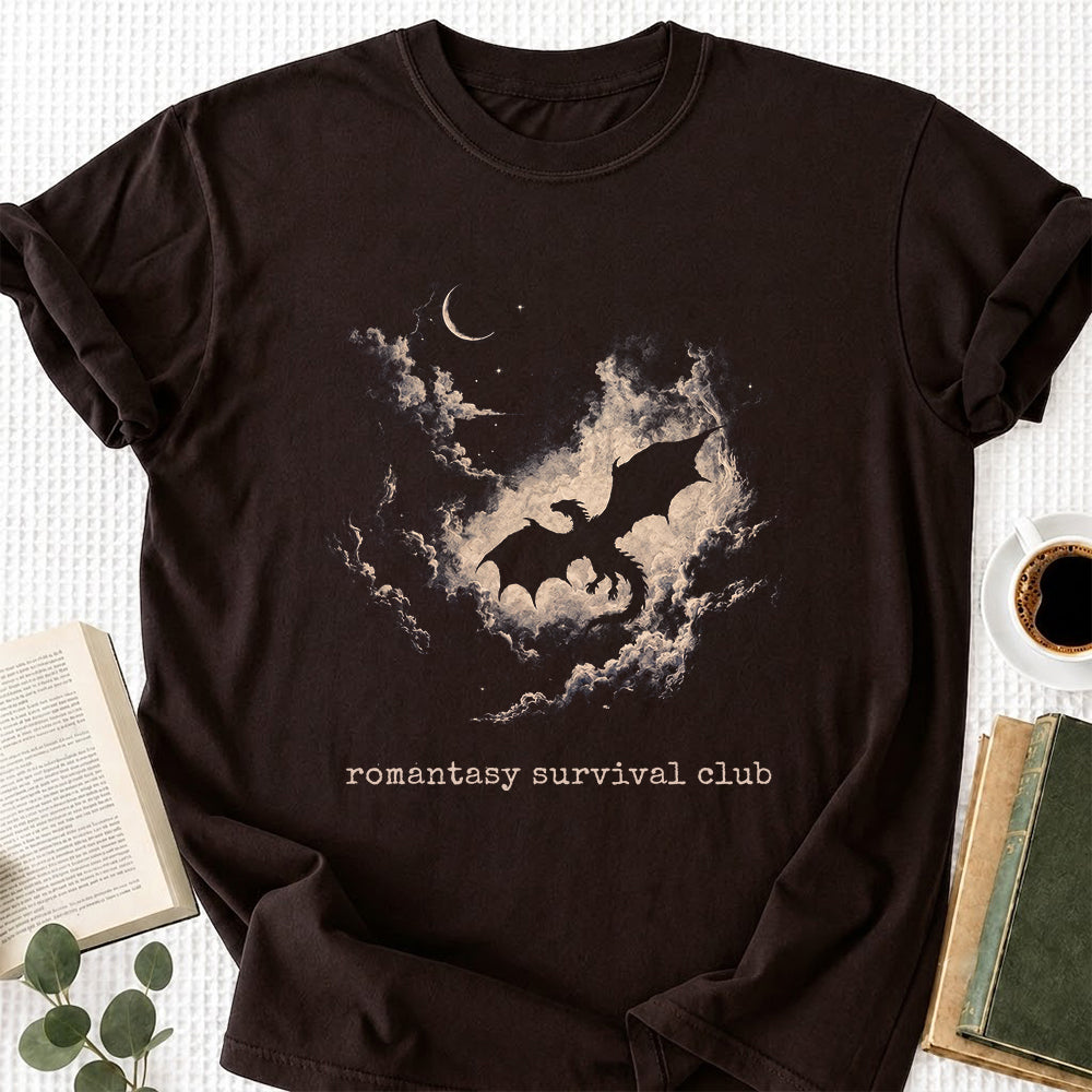 Fantasy Dragon Clouds Softstyle T-Shirt | Book Lover Gift Dark Chocolate