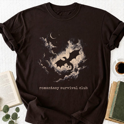 Fantasy Dragon Clouds Softstyle T-Shirt | Book Lover Gift Dark Chocolate