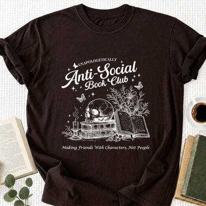 Anti-Social Book Club Softstyle T-Shirt | Book Lover Gift Dark Chocolate