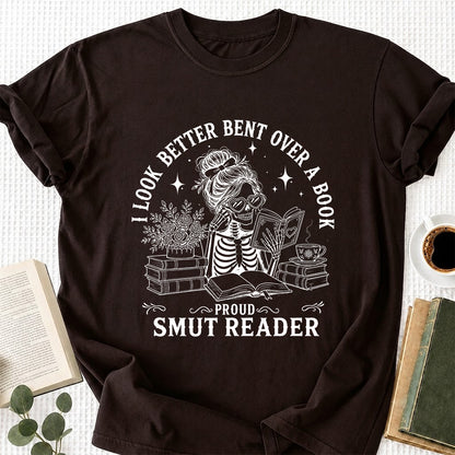 I Look Better Bend Over A Book Softstyle T-Shirt | Book Lover Gift Dark Chocolate
