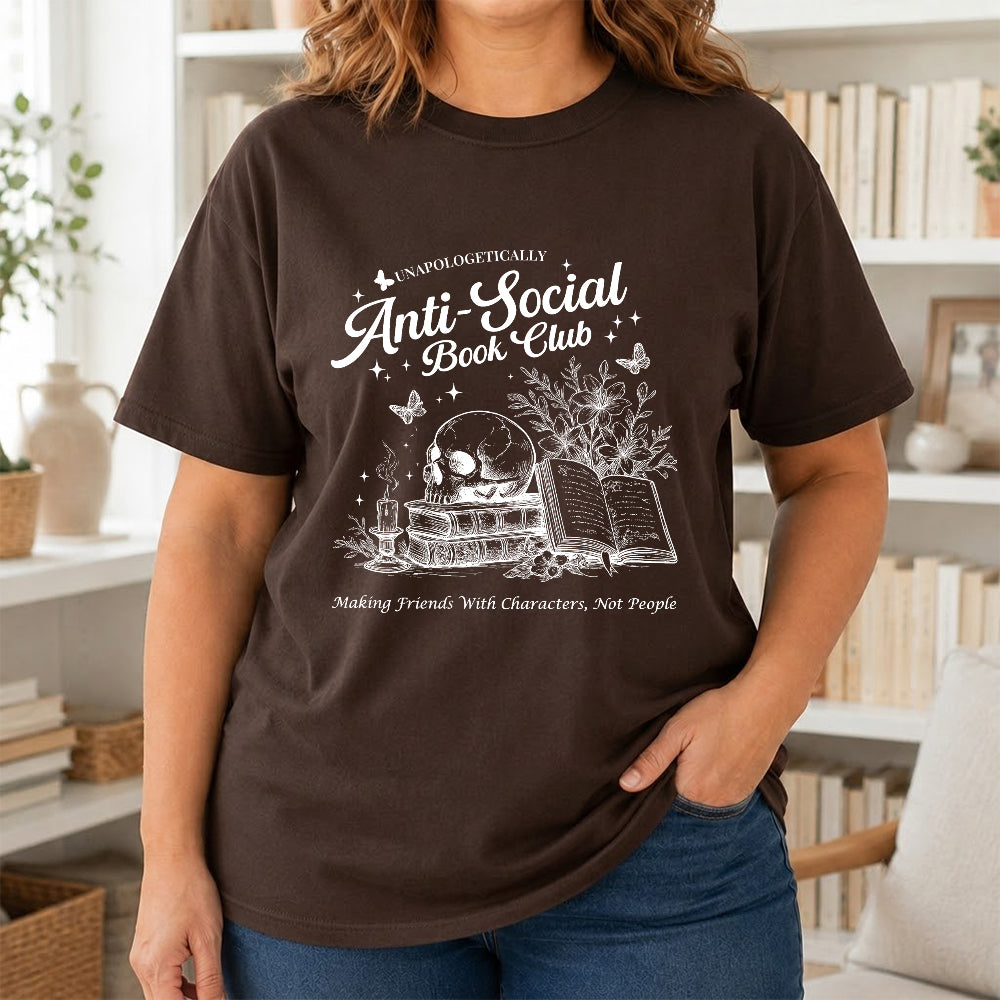 Anti-Social Book Club Softstyle T-Shirt | Book Lover Gift Dark Chocolate