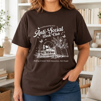 Anti-Social Book Club Softstyle T-Shirt | Book Lover Gift Dark Chocolate