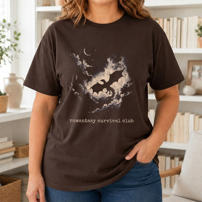 Fantasy Dragon Clouds Softstyle T-Shirt | Book Lover Gift Dark Chocolate