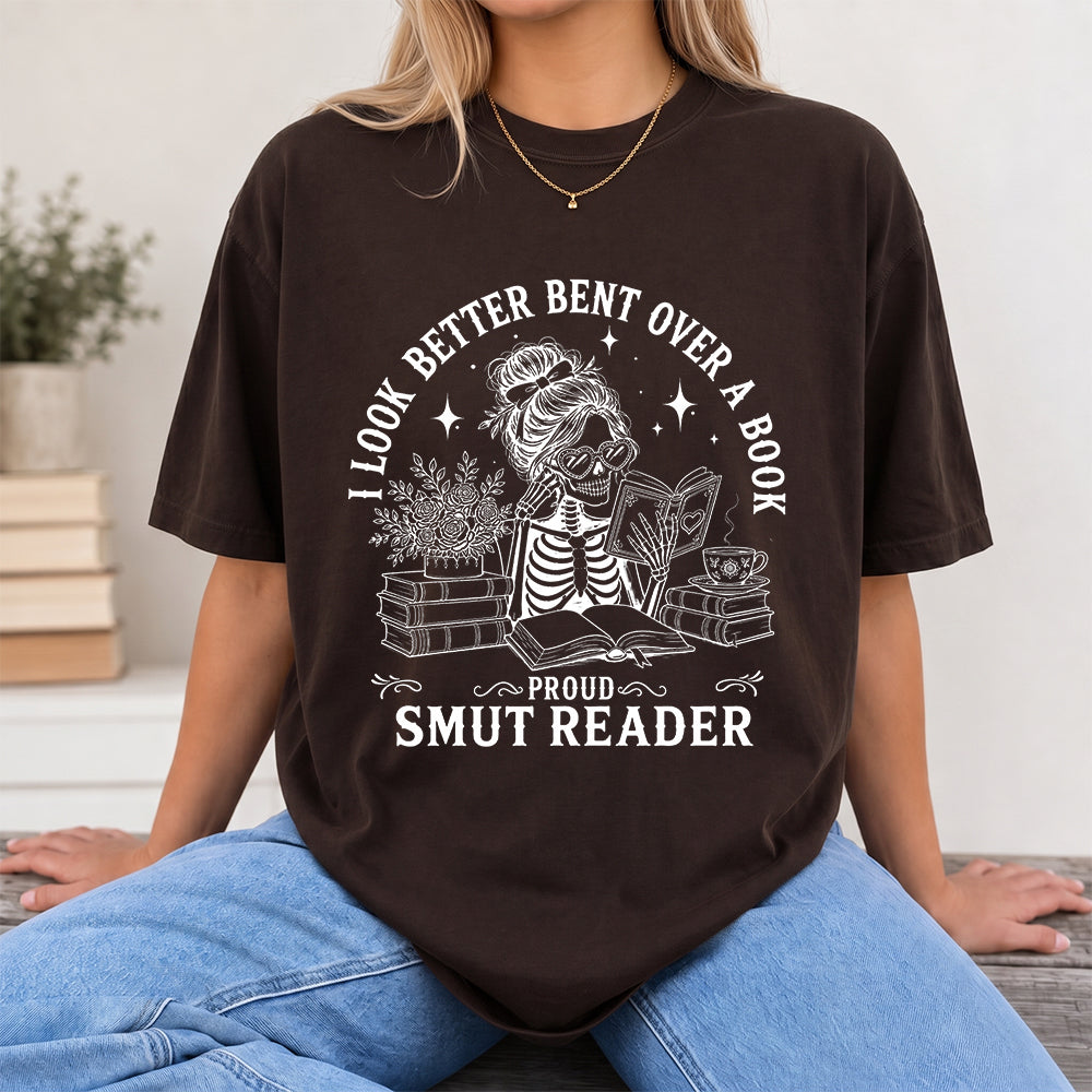 I Look Better Bend Over A Book Softstyle T-Shirt | Book Lover Gift Dark Chocolate