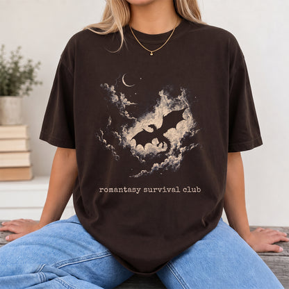 Fantasy Dragon Clouds Softstyle T-Shirt | Book Lover Gift Dark Chocolate