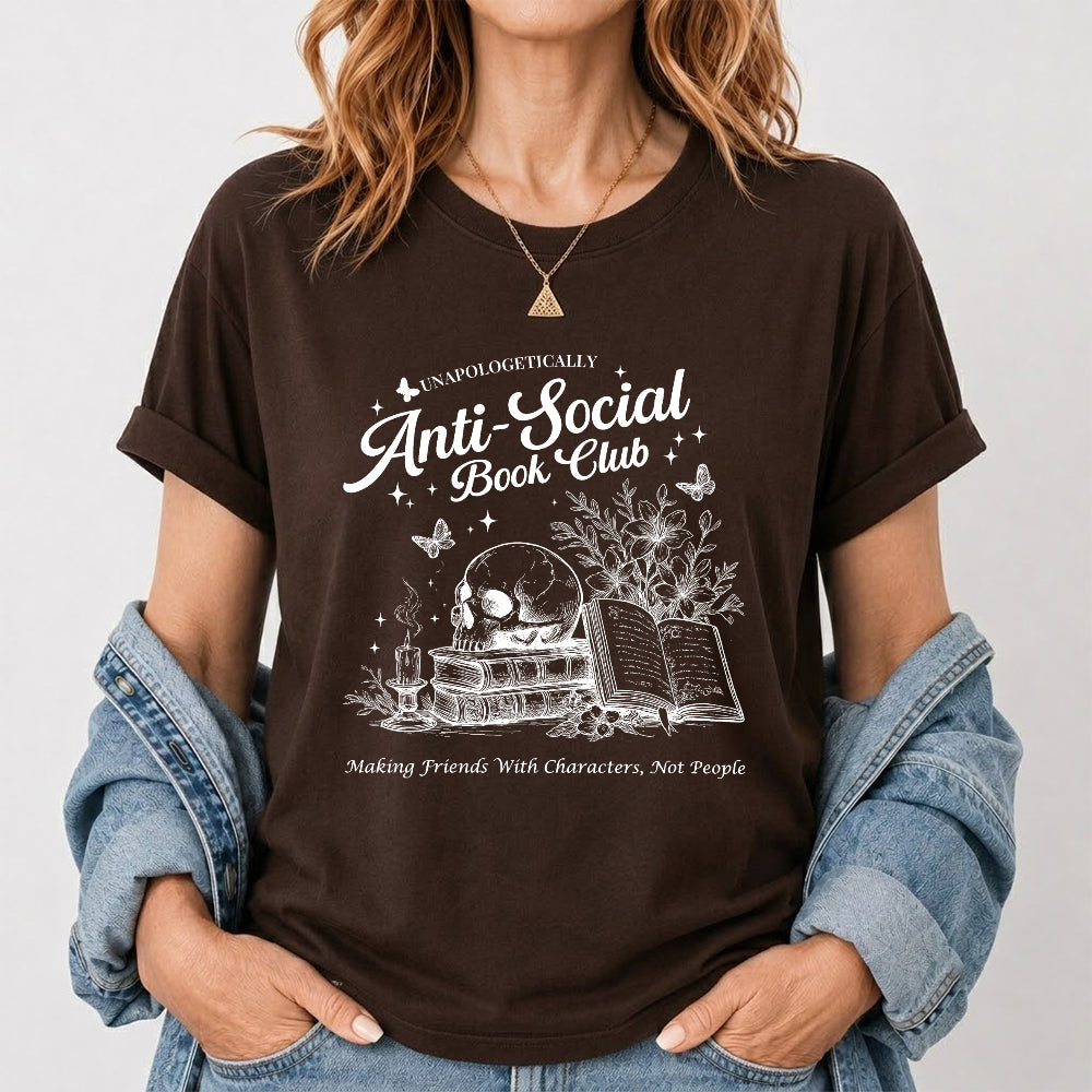 Anti-Social Book Club Softstyle T-Shirt | Book Lover Gift Dark Chocolate