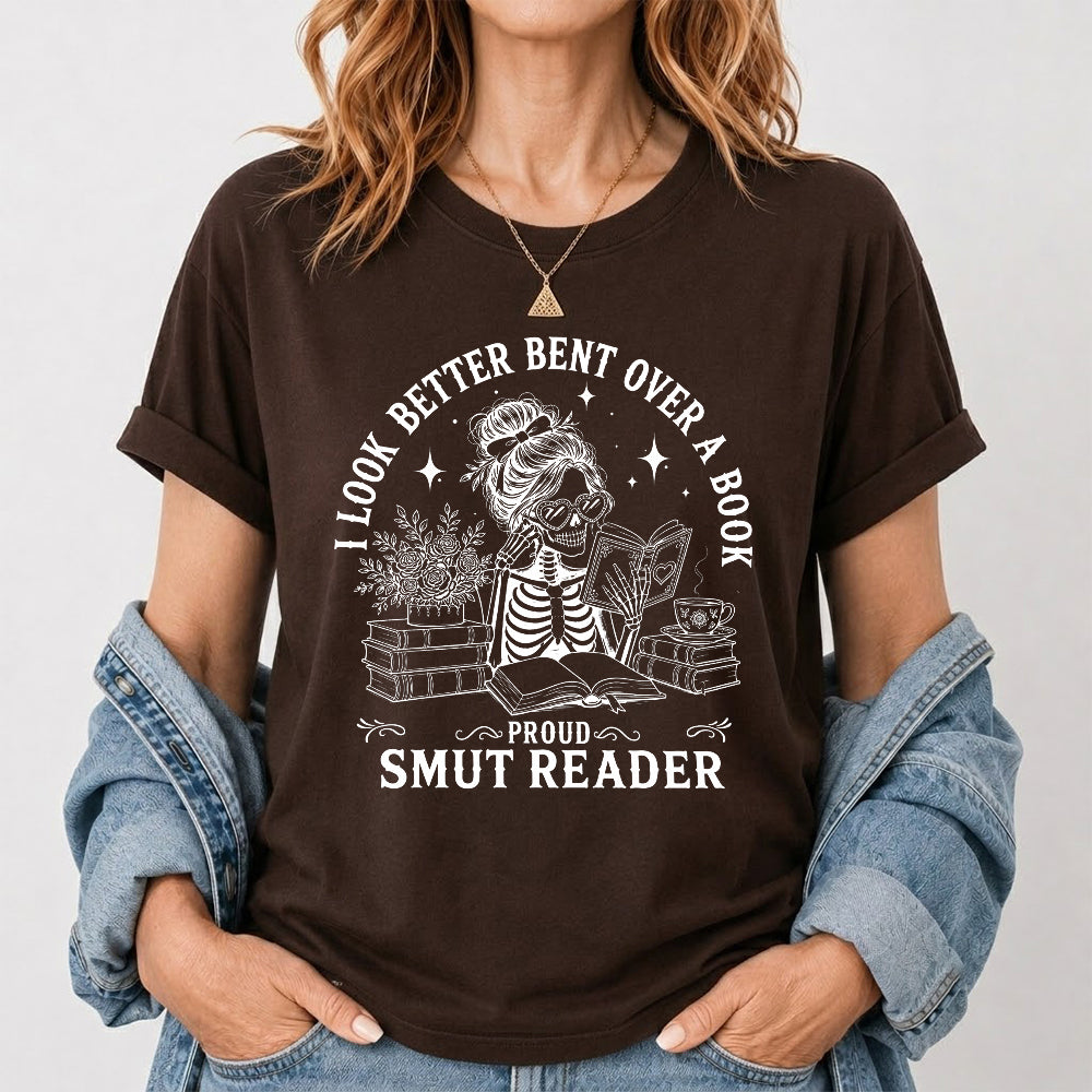 I Look Better Bend Over A Book Softstyle T-Shirt | Book Lover Gift Dark Chocolate