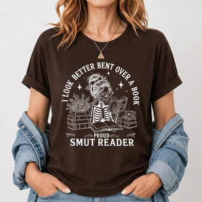 I Look Better Bend Over A Book Softstyle T-Shirt | Book Lover Gift Dark Chocolate